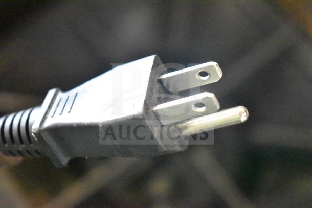 Close-up of a power plug for the ZXF-JL020 Commercial Induction Dumpling Steamer, suitable for 110 Volts, 1 Phase.