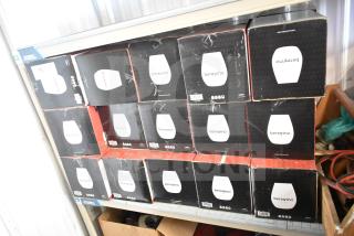30 boxes of Berevino BV1812 stemless wine glasses, new in packaging, each box contains 6 glasses.