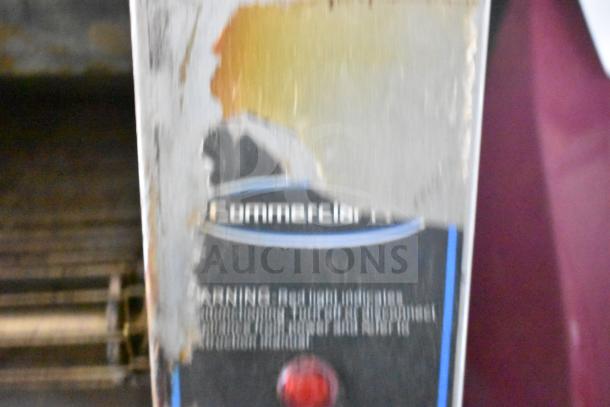 Commercial Pro CPCT1 conveyor oven, 208/240V, worn exterior, visible warning label, electric-powered countertop model.