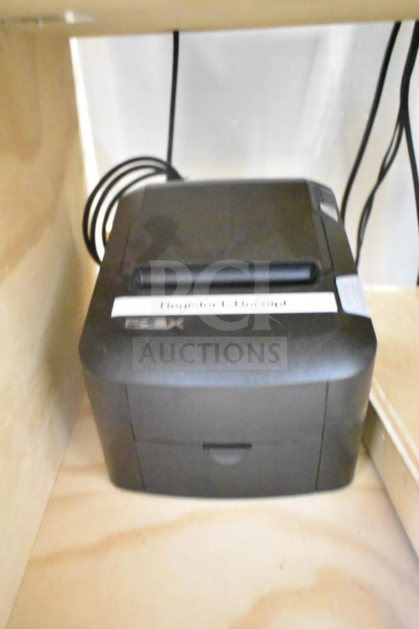 Acer V176L monitor with CAS ED scale on stand, 120V, 1 phase, tested and working, used condition, power cords visible.