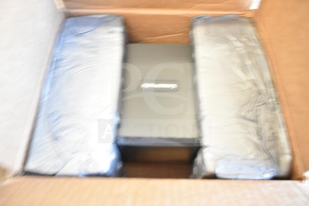 Box containing Sensormatic ZBAMB9012 Label Deactivator Antenna, ZBSMPCPE Compact Pad PRO, Wren Camera, Berkley Mount.