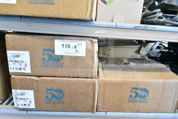 Boxes containing 8 Sensormatic items including ZBAMB9010-IPS Deactivator Controller and ZBAMB9012 Label Deactivator Antenna.