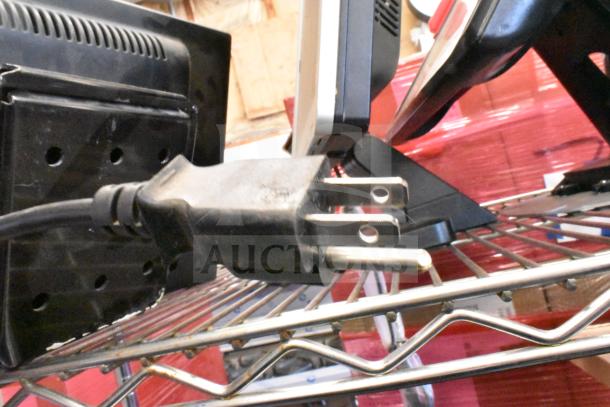 Four monitors including Costar, HP Compaq LE1711, Elo TouchSystems, Acer S240HL; various angles and conditions shown.