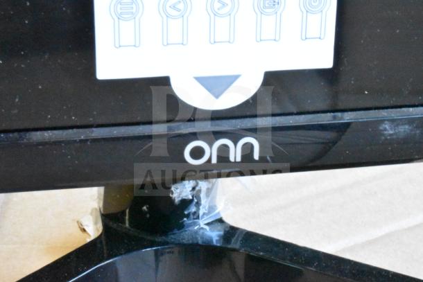 5 various monitors including HP, Onn ONA18HO015 21.5", Dell E2414Ht, and IBM. Features visible branding and stand details.