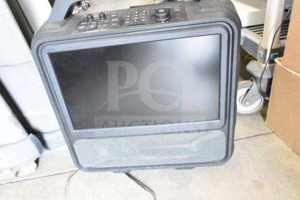 Monster Visioni 15.6" Speaker, Model MNVISION156-C, 100-240V, 1 Phase, features control panel and durable build.