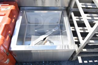 Regency 600SM242412 29" one compartment mop sink, stainless steel, 24"x24"x12" bowl, good condition, visible labels.