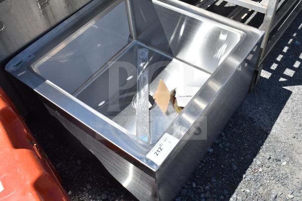 Regency 600SM242412 29" stainless steel mop sink, features 24" x 24" x 12" bowl, one compartment, new condition.