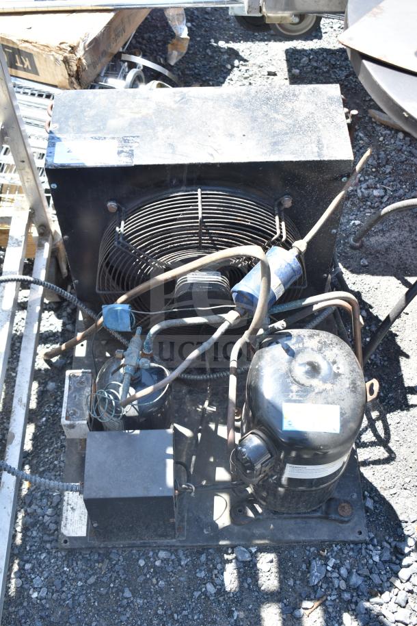 Kulthorn AW 2610Z-2 Compressor, 208-230V, 1 Phase. Good condition, visible wiring and cooling fan, ideal for refrigeration use.