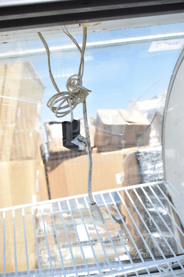 Leader MCB77 Deli Display Case, floor style, commercial use, visible wiring, glass front, 115 volts, 1 phase, fair condition.