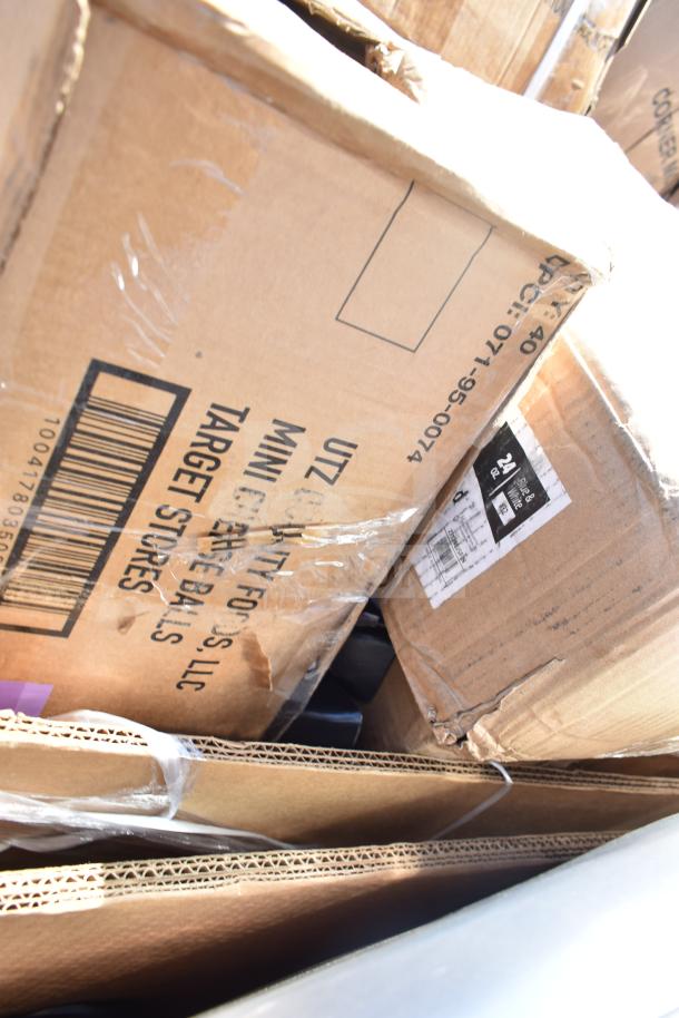 Cardboard boxes containing 15 brand new scratch and dent items, including mop sinks and heads. ServIt Model 423HDM26SA.