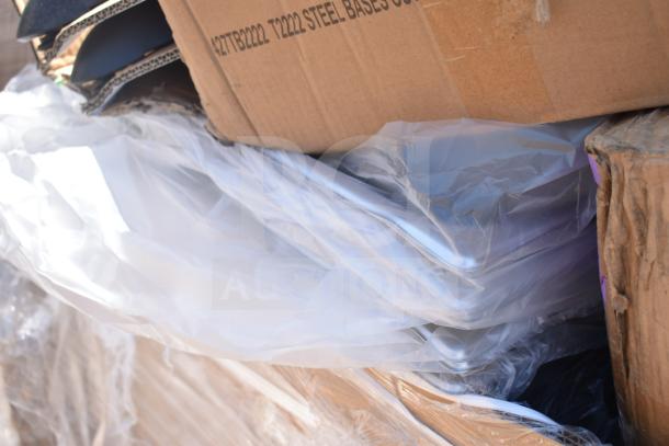 15 new ServIt items, model 423HDM26SA, scratch and dent condition. Includes mop sink and mop heads in boxes.