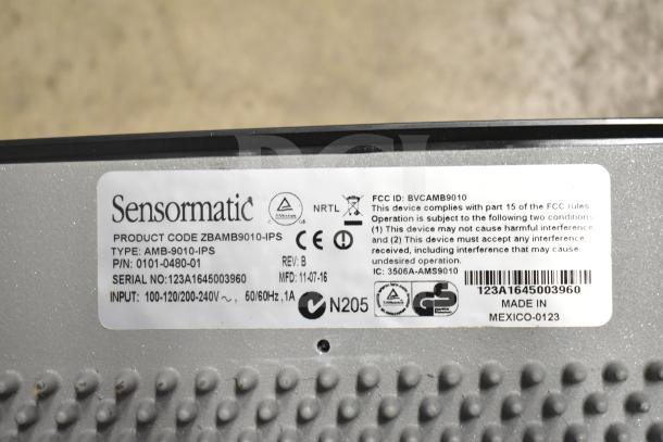 Sensormatic ZBSMPROE Antenna Deactivator with label detailing model and FCC compliance information.