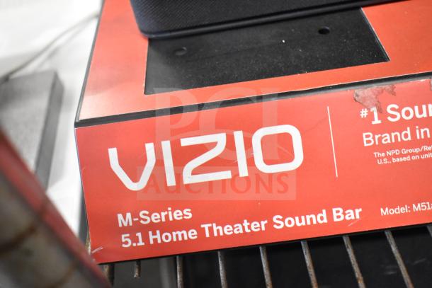 Vizio M-Series 5.1 Home Theater Sound Bar, model M51a-H6, store display, red label, slight wear.