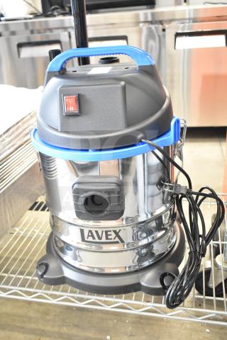 Brand new Lavex 944BJ1235G 5-Gallon Stainless Steel Wet/Dry Vacuum, scratch and dent, 100-120V, toolkit included.