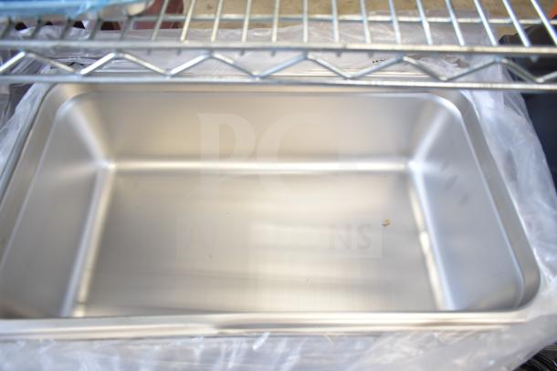 15 brand new scratch and dent drop-in bins, stainless steel, slight imperfections, ideal for commercial use. 15 times your bid.