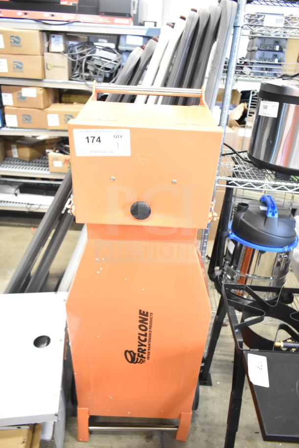 BRAND NEW Fryclone 259OS100 Fryer Oil Shuttle, 70-100 lb. capacity, minor scratches, orange, includes label "174 QTY 1".