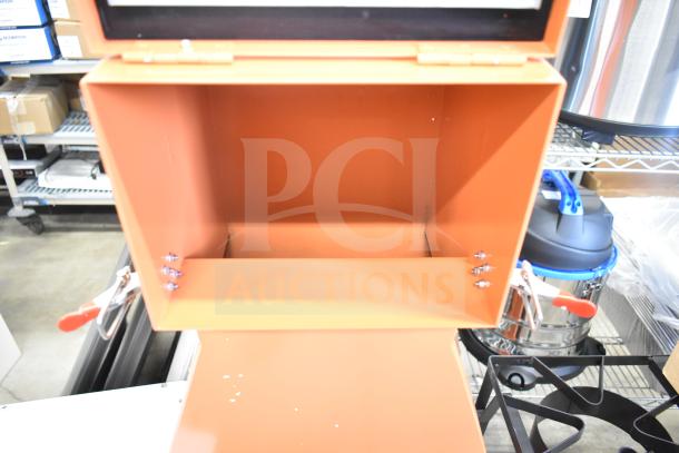 BRAND NEW SCRATCH AND DENT Fryclone 259OS100 fryer oil shuttle, 70-100 lb. capacity, open interior, minor cosmetic marks.