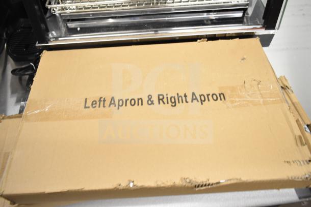 "Brand new ServIt 423EST2WSPB steam table with two pans, sealed well, partially enclosed base, 120V, 1-phase. Scratch and dent condition."