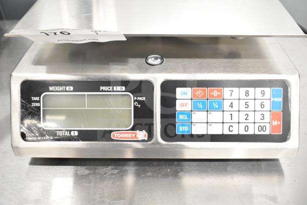 Brand new Torrey L-PC-40L digital price computing scale with 40 lb. capacity, scratch and dent condition, keypad visible.