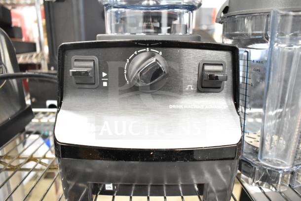 VitaMix VM0100A black blender, 2.3 hp, 48 oz container, 120V, scratch and dent condition. Control dial visible.