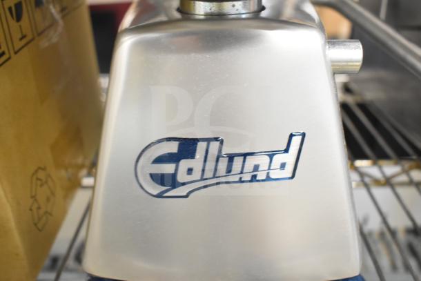 Edlund EBP-500 Countertop Hamburger Patty Press, 5" Diameter, brand new with minor scratches and dents, visible logo.