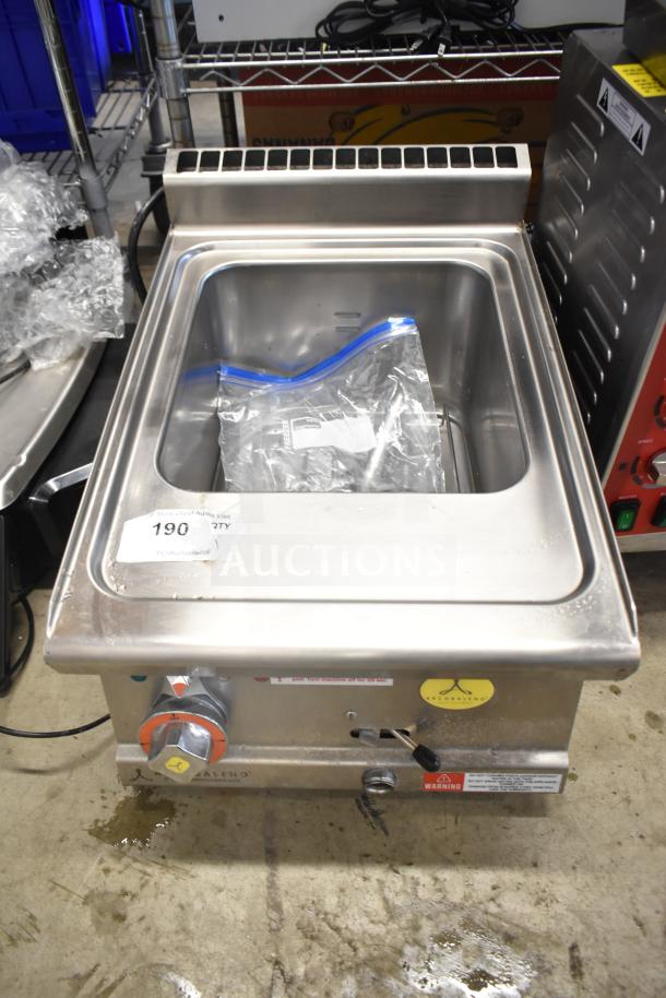 Arcobaleno APCT24 electric countertop pasta cooker, 4.5-gallon capacity, 230 volts, 1 phase, visible control knobs, stainless steel.