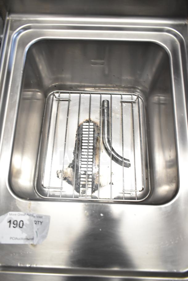 Arcobaleno APCT24 Elena 4.5 Gallon Electric Countertop Pasta Cooker. Stainless steel, 230 Volts, 1 Phase. Visible wear.