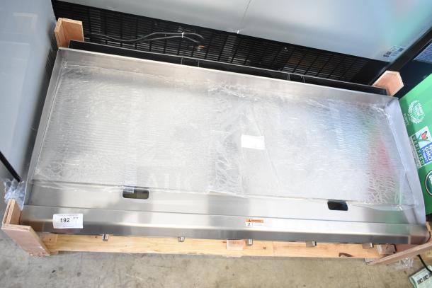 Brand new Cooking Performance Group commercial countertop flat top griddle, thermostatic controls, scratch and dent condition.