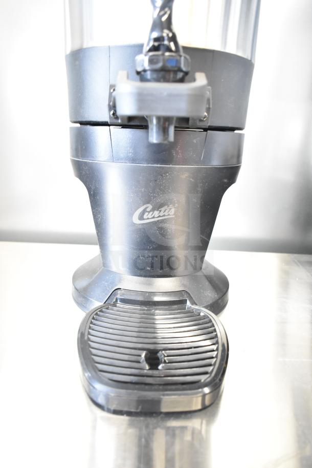 BRAND NEW Curtis TXSG0101S600 ThermoPro 1 Gallon Insulated Server with stand, minor dents, brand logo visible.