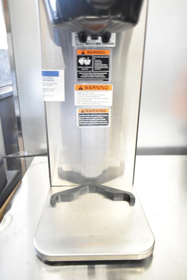 BRAND NEW 2025 Bunn ICB-DV 53100.0100 BrewWISE coffee brewer. Stainless steel, automatic, 120V, warnings shown.