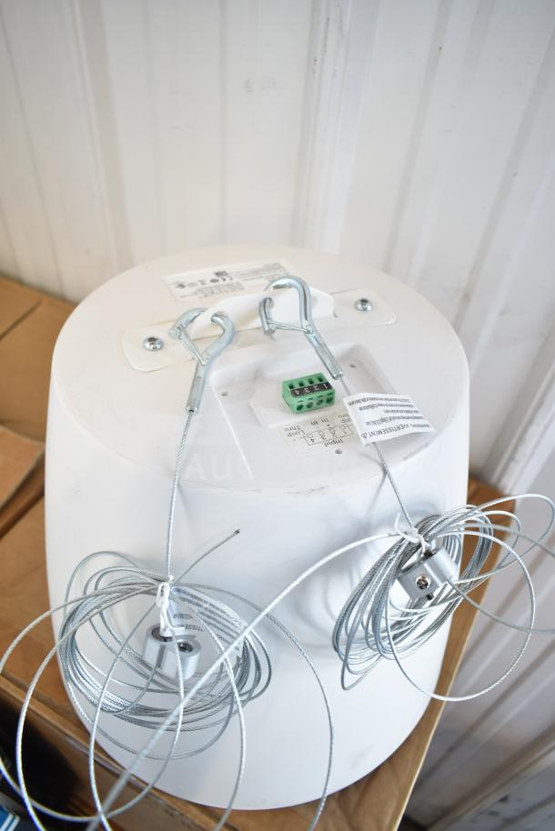 Electro-Voice EVID-P6.2W speaker; white; features hanging wires, input labels, connectors; good condition; auction for 7.