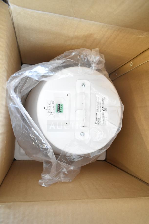 Electro-Voice EVID-P6.2W speaker in original packaging, showing label and connection port, indicating new condition.