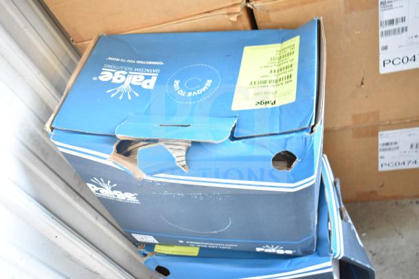 3 Paige Datacom Solutions 12/2C STR ZIP CL3 white cables in original boxes, slight box wear visible.