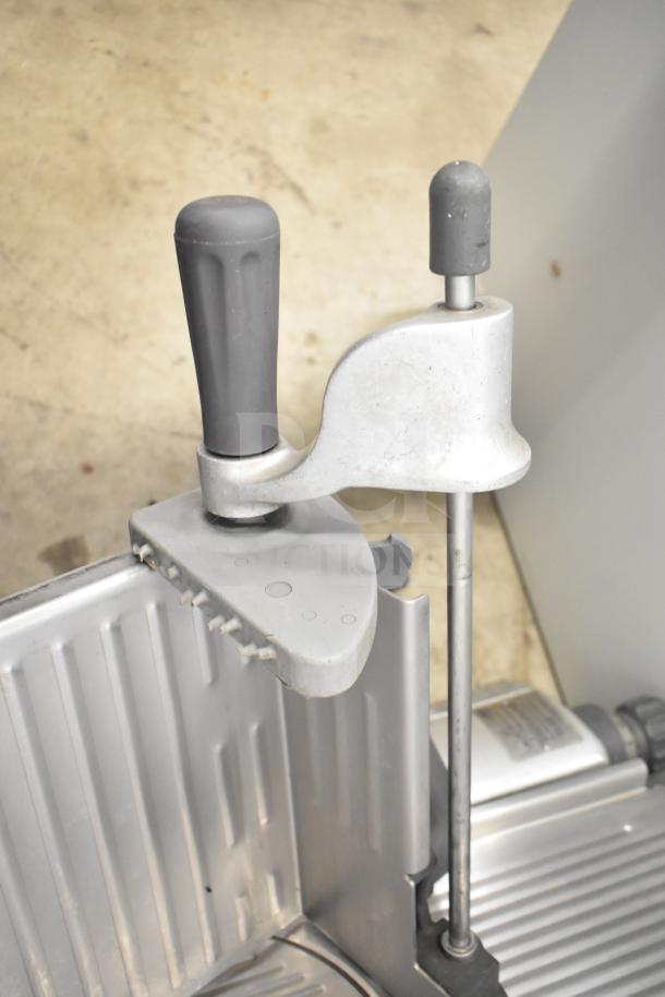 Hobart 2912 commercial countertop meat slicer, 115 volts, 1 phase. Features slicer handle and aluminum body.