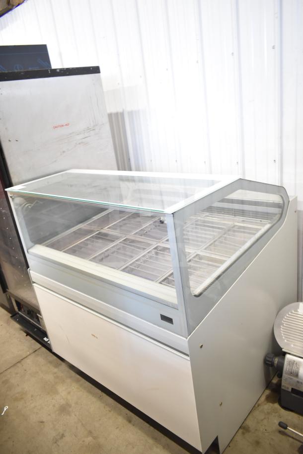 Ifi SAM80-GVBD-1125-AB gelato display case, glass top, 208-220 volts, 1 phase, commercial use, good condition.