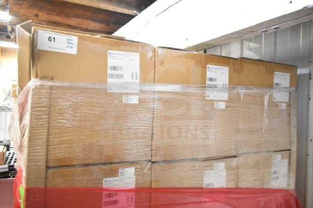 30 boxes of Electro-Voice EVID-P6.2UW pendant speakers, 6.5", brand new, scratch and dent, with labels and packaging.