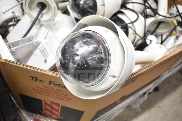 24 Costar CDT2H22MTO TVI/AHD dome cameras, Wren monitor included, various conditions, bulk auction lot.