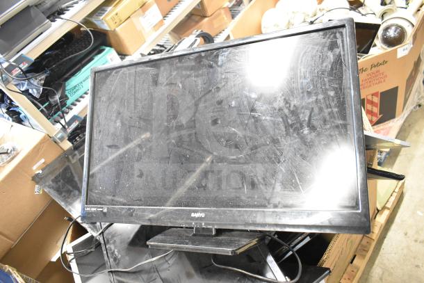 Collection of 27 items including Onn, Dell, HP monitors, in used condition, multiple visible scratches and dust. Auction lot.