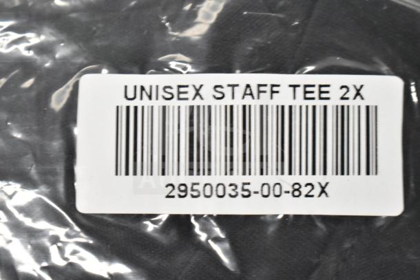 Seven brand new items, including Shack Staff Tees in sizes XL, MD, and 2XL, with tags indicating model numbers.