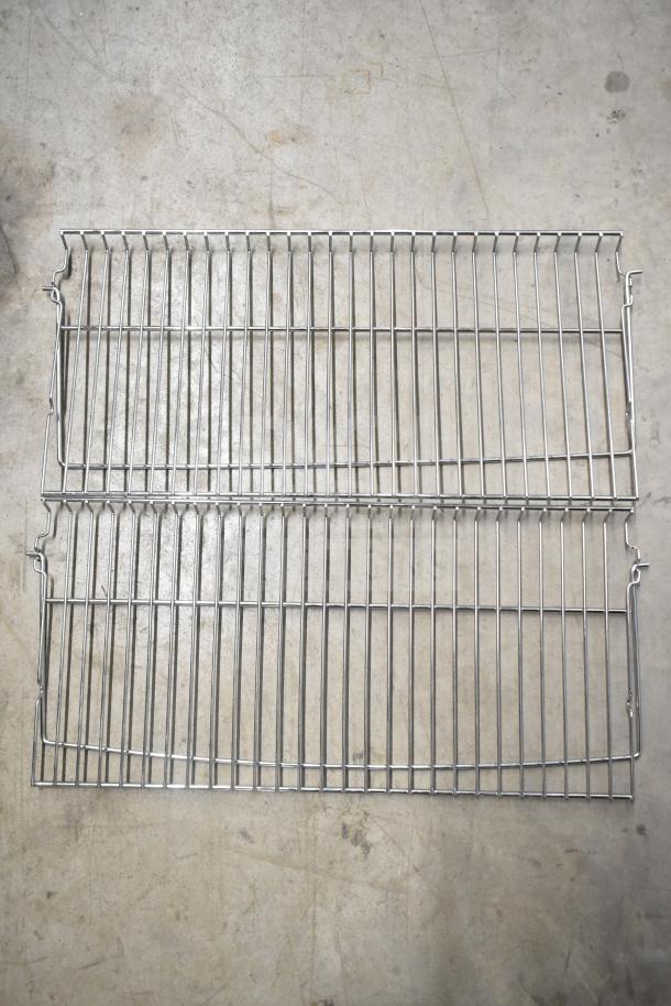Replacement cooking grates for Char-Griller CG30282925 FlexFuel Combo Grill, silver metal, good condition.