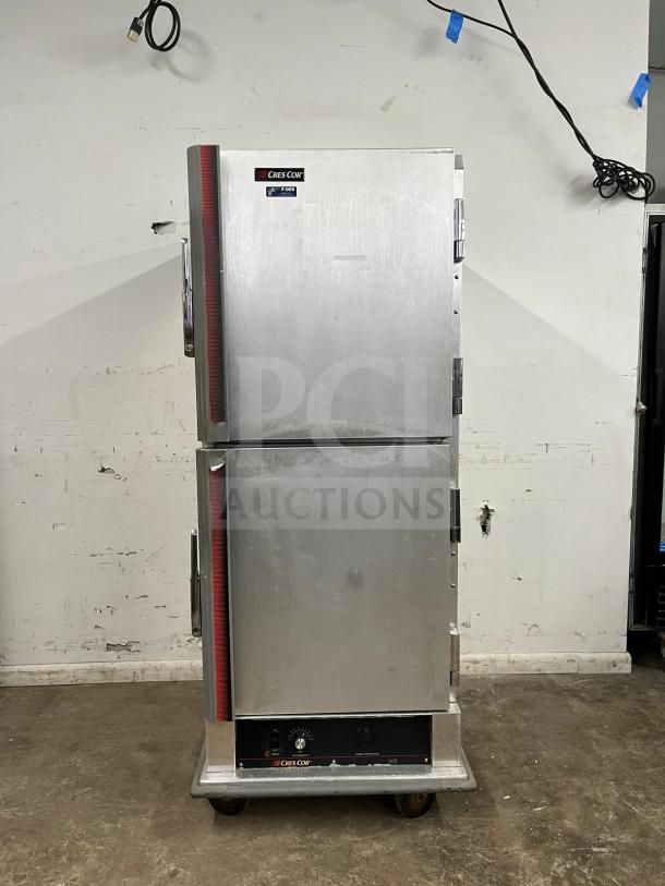 Cres Cor insulated stainless steel proofer in used condition with control panel, handles, and caster wheels; model Proofer.