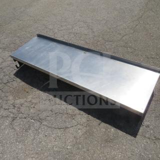 Stainless steel shelf, 60x18x10.5 inches, rectangular shape, durable construction, suitable for heavy-duty use.