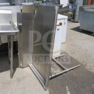 Regency dishwasher table, stainless steel, 48x32x45 inches, clean side design, sturdy condition, commercial use.