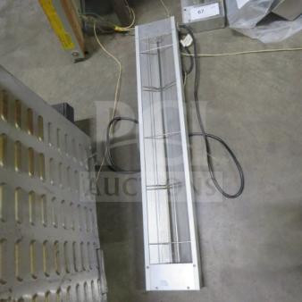 Nemco food warmer, Model 6150-36, 120 Volt, 36x6x3 inches. Features power cord, metal casing, used condition.