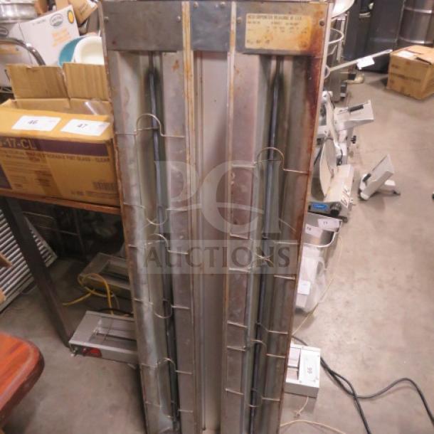 Hatco food warmer, Model GRAH-48D, 208 Volt, 1 Phase, measuring 48x15x3 inches. Visible wear, suitable for commercial use.