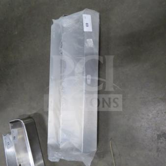 Winco SPR-32D stainless steel 2-tier bottle rail, new condition, 36x9x10 inches, labeled packaging visible.