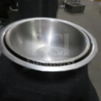 Assorted size stainless steel mixing bowl, durable construction, slightly reflective finish, shown in good condition.