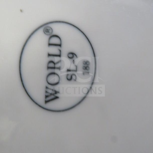 World Square Plate, 9 Inch, Model SL-9, white with brand marking.