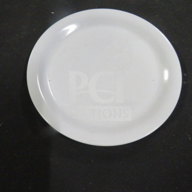 7 Inch Blackwood BII Melamine Plate, white, round, smooth finish, 11XBID, excellent condition, no visible markings.