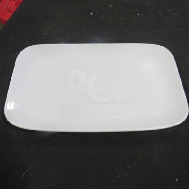 11.5x6.5 inch Blackwood BII rectangular melamine plate, white, smooth finish, durable, model 12XBID.